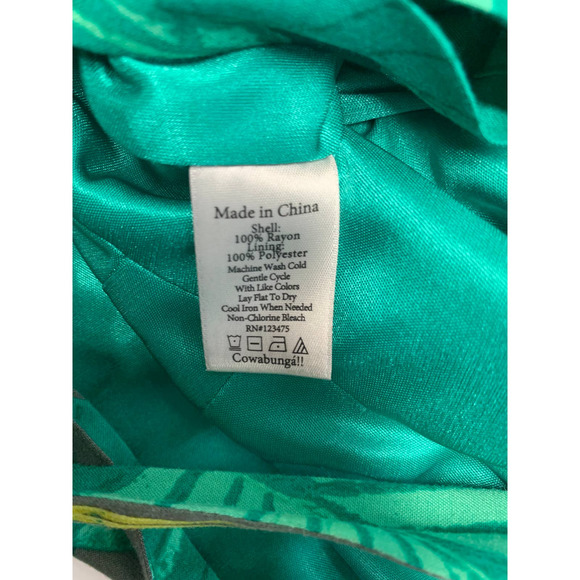 Viva Vena Green Tropical Sun Dress Sz 2 - Picture 7 of 8